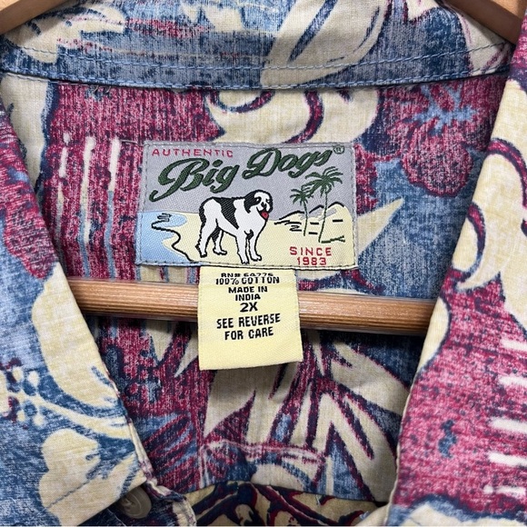 Vintage Big Dogs Hawaiian Shirt Men’s 2X - Picture 2 of 6